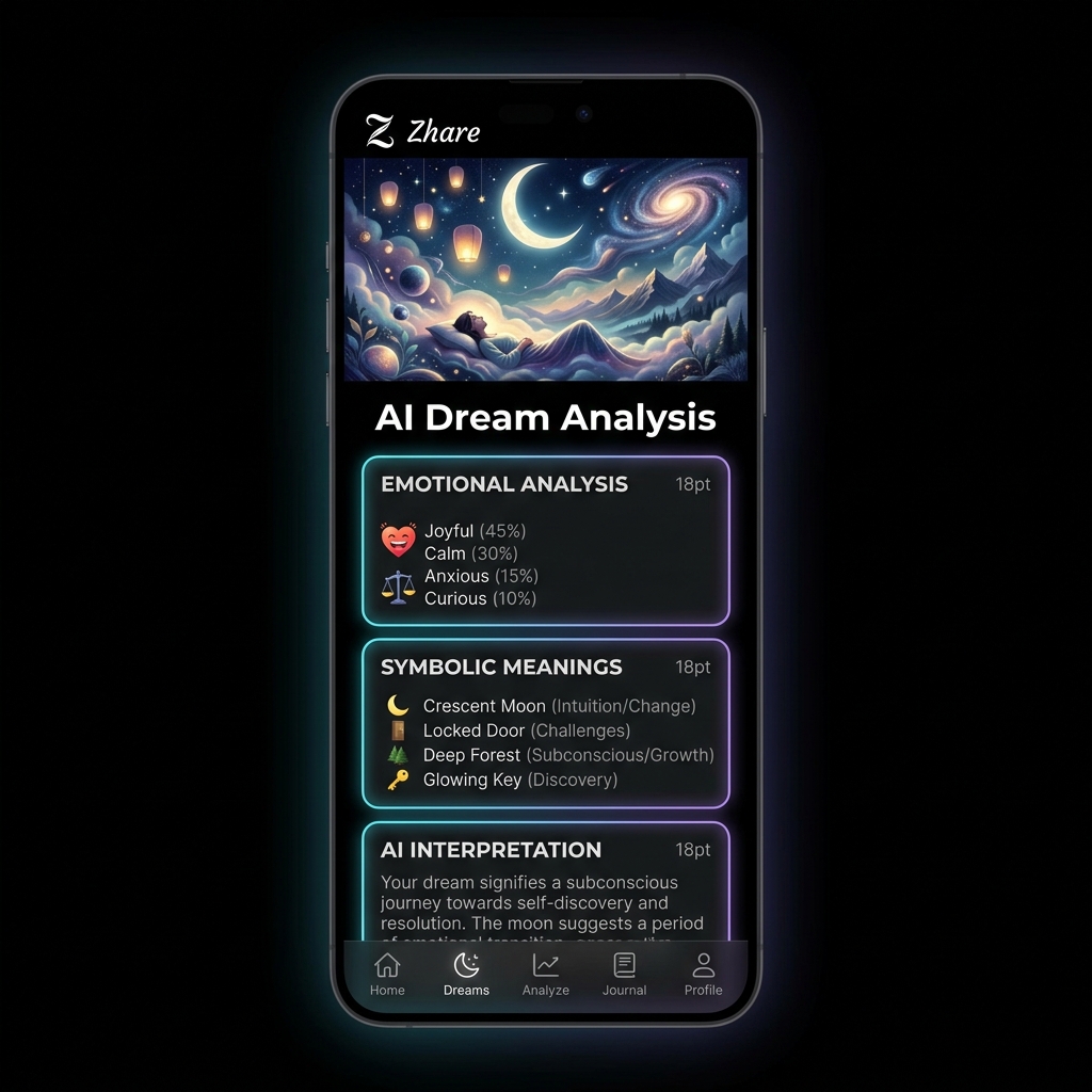 Zhare dream analysis screen